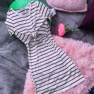 Front Tie striped summer dress